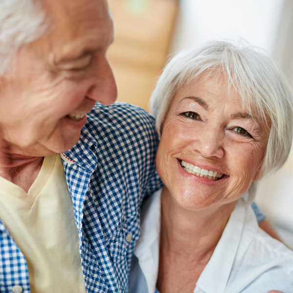 mature couple smiling